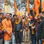 राम रथ शोभायात्रा धूमधाम से निकाली,जगह-जगह पुष्पवर्षा कर स्वागत किया