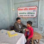 मेडिकल सर्विस सोसाइटी की ओर से जगत कस्बे में हैल्थ चेकअप कैंप लगा,बच्चों का उपचार किया