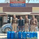 रामगंगानगर में ट्रांसफार्मर तेल चोरी करते युवक गिरफ्तार, कार व सामान बरामद