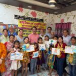 पर्यावरण संरक्षण विषय पर कला प्रतियोगिता में अश्विका प्रथम एवं आराध्या द्वितीय रहीं