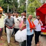 पुष्प वर्षा और ढोल नगाड़ों के साथ बगरैन मंडल में हुआ पावन कलश वंदन यात्रा का भव्य स्वागत