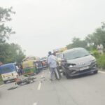 शंखा पुल पर हुआ हादसा, बाइक सवार चोटिल पुलिस ने अस्पताल भिजवाया